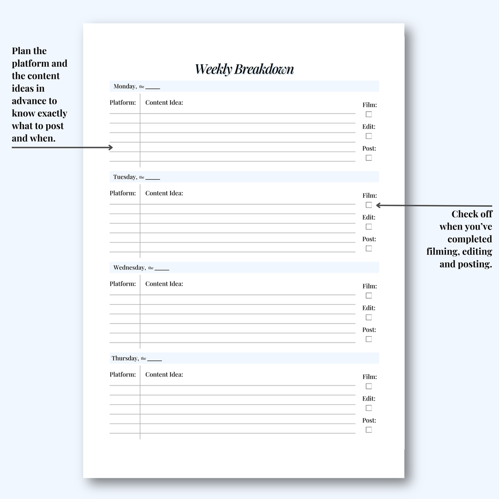 Social Media Planner Hard Copy