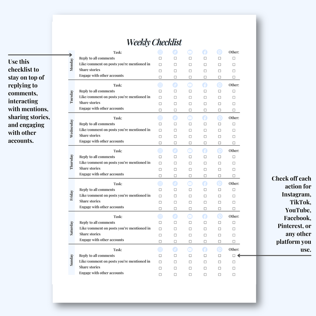 Social Media Planner Hard Copy