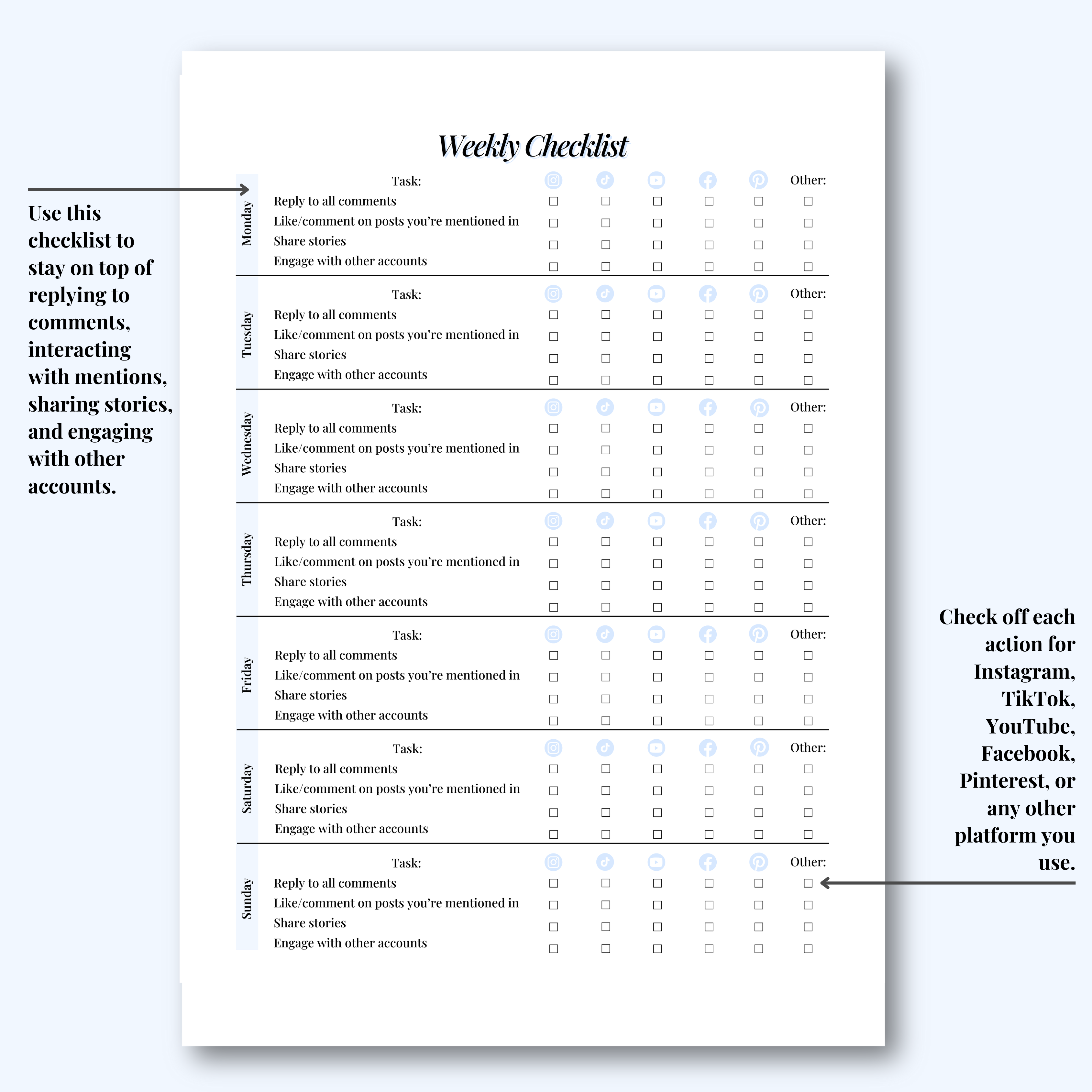 Social Media Planner Hard Copy