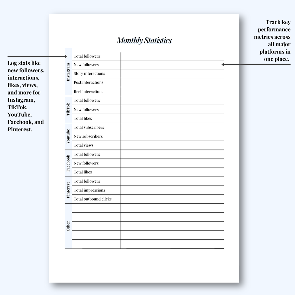 Social Media Planner Hard Copy