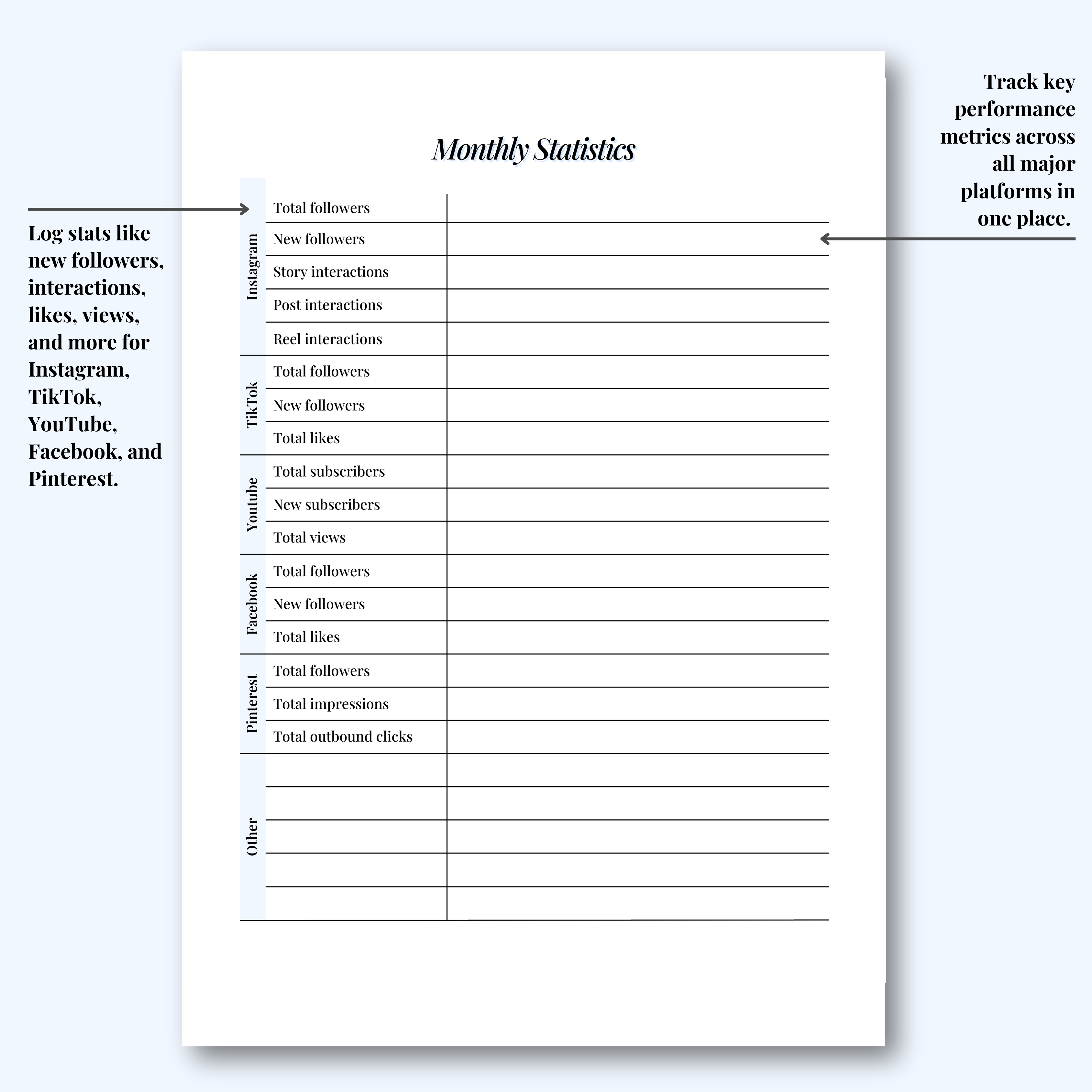 Social Media Planner Hard Copy