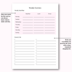 Weekly Planner Hard Copy