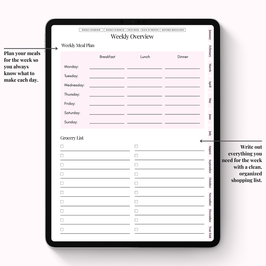 Weekly Planner Digital Version
