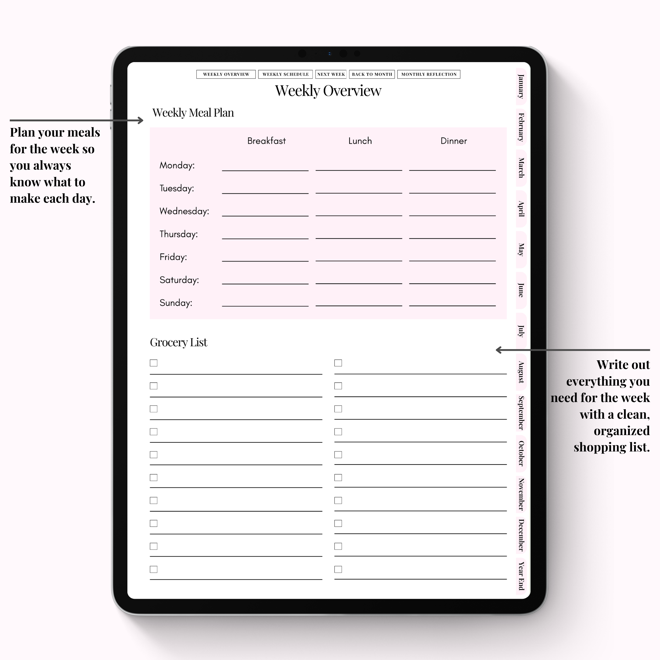 Weekly Planner Digital Version