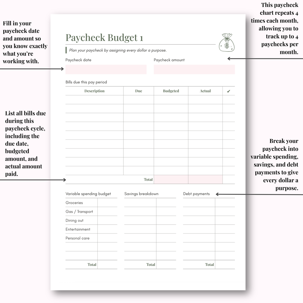 Budget Planner Hard Copy