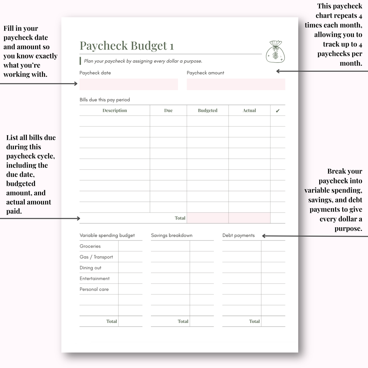 Budget Planner Hard Copy