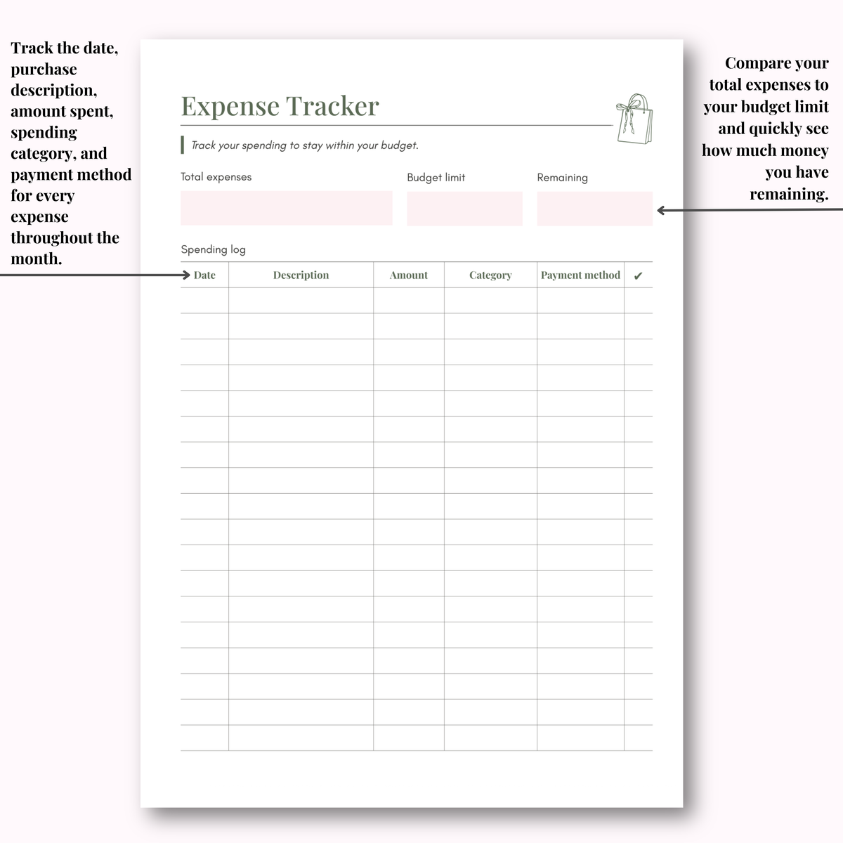 Budget Planner Hard Copy