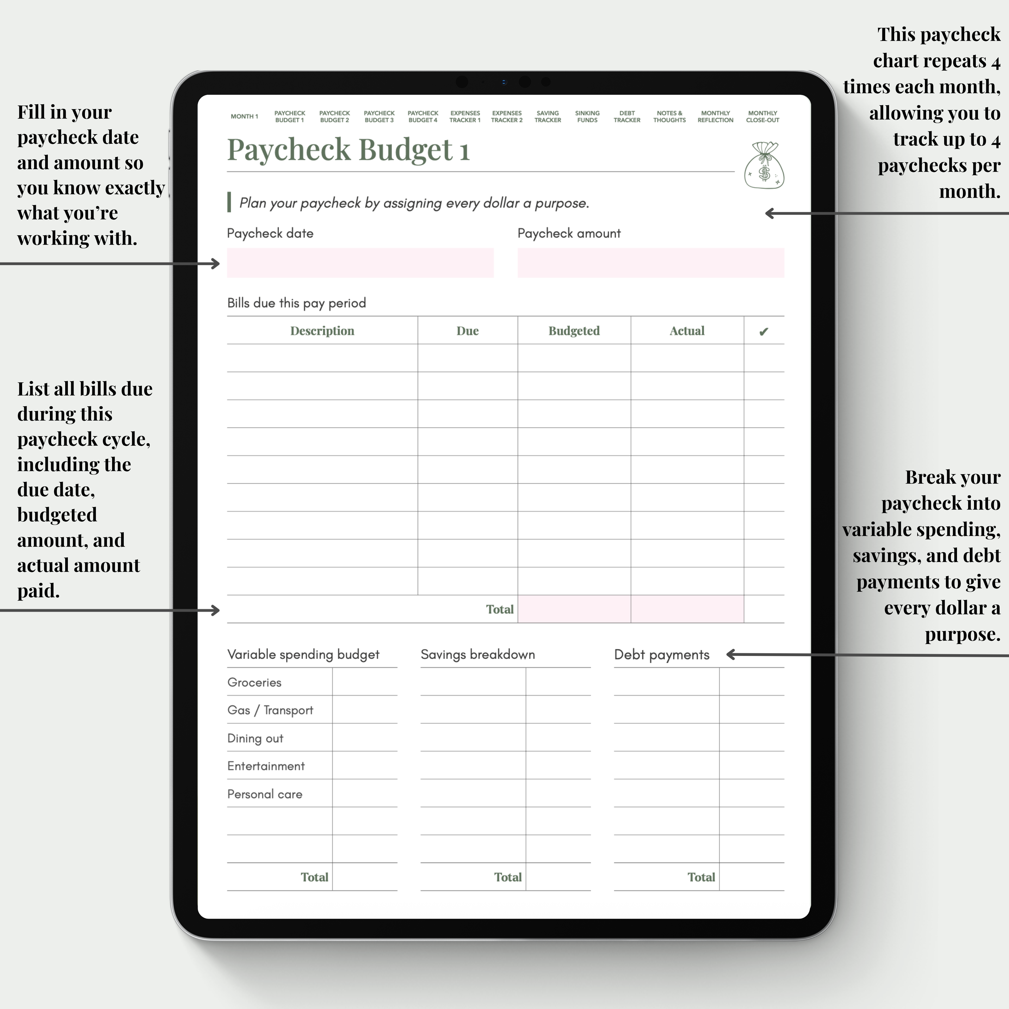 Budget Planner Digital Version