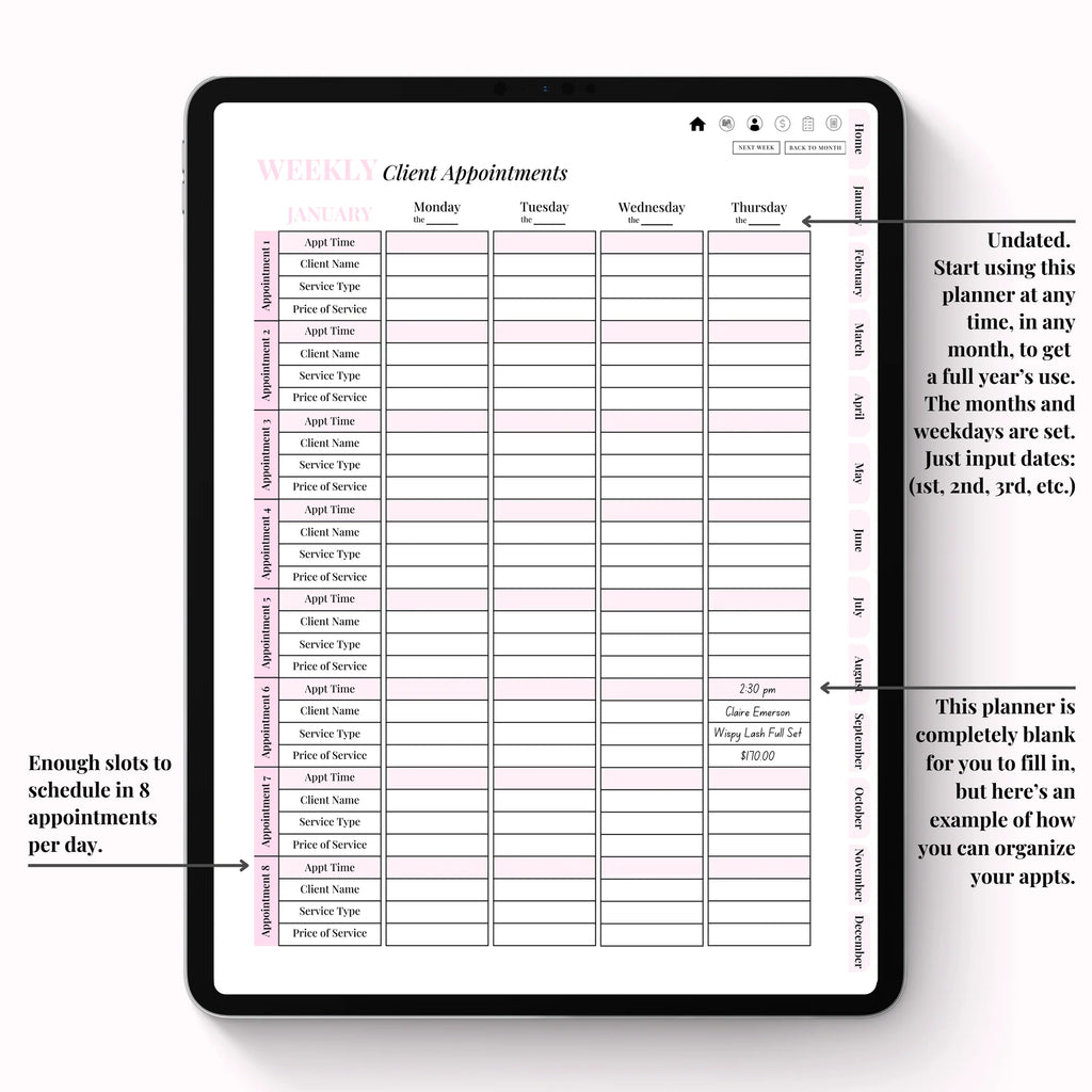 Client Appointment & Finance Planner Digital Version