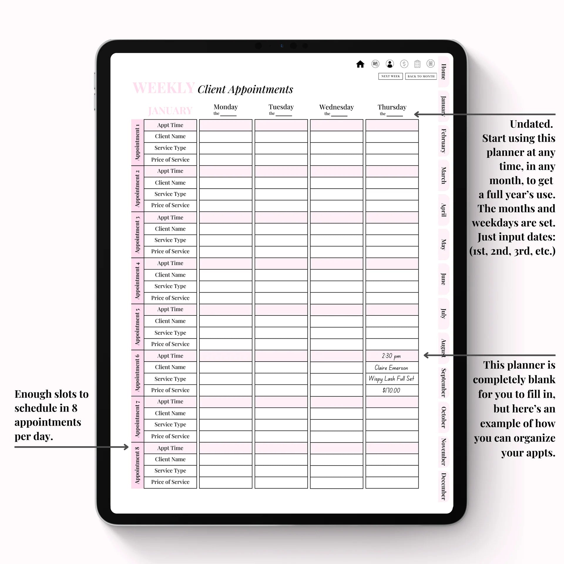 Client Appointment & Finance Planner Digital Version