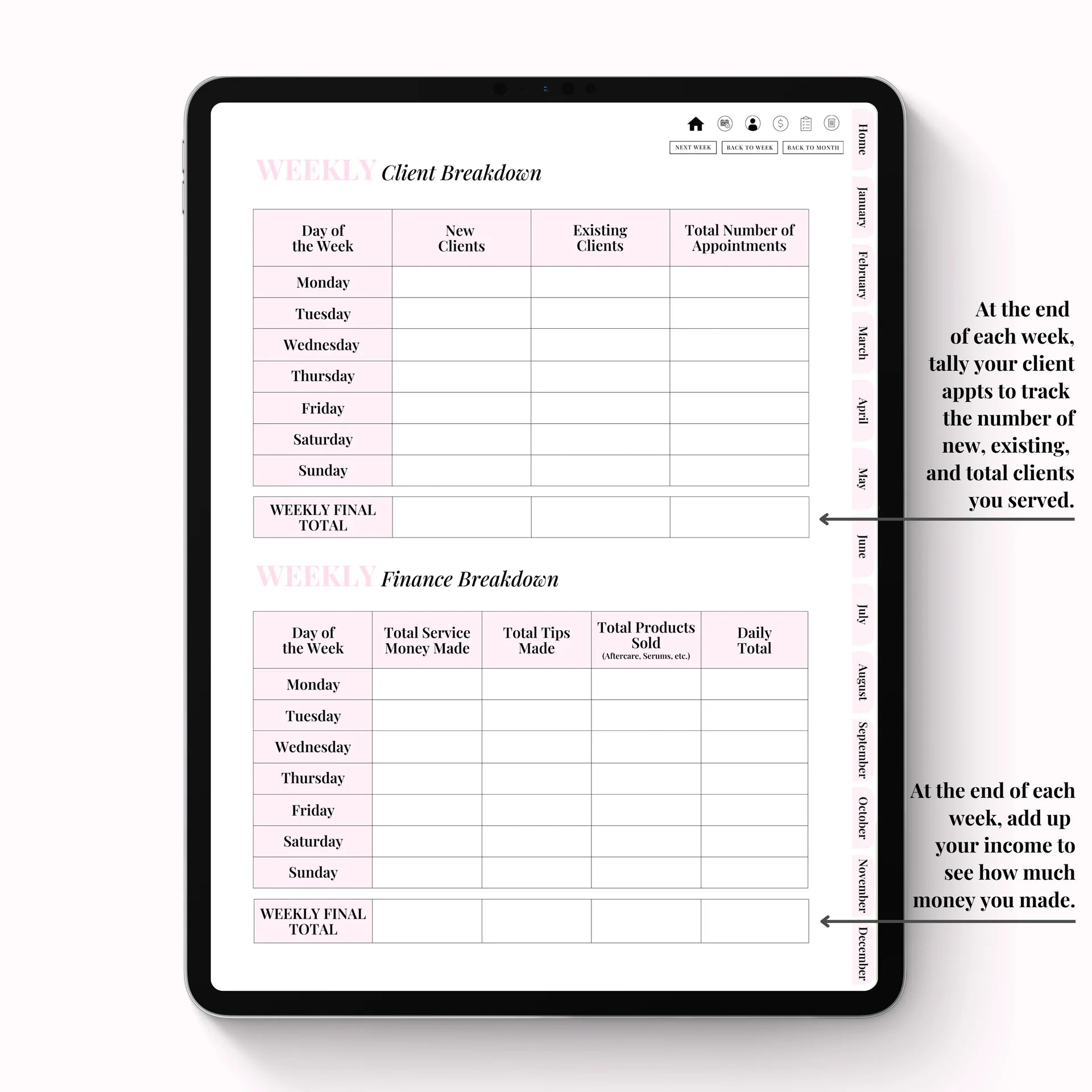 Client Appointment & Finance Planner Digital Version