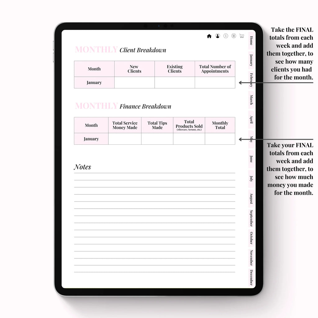 Client Appointment & Finance Planner Digital Version