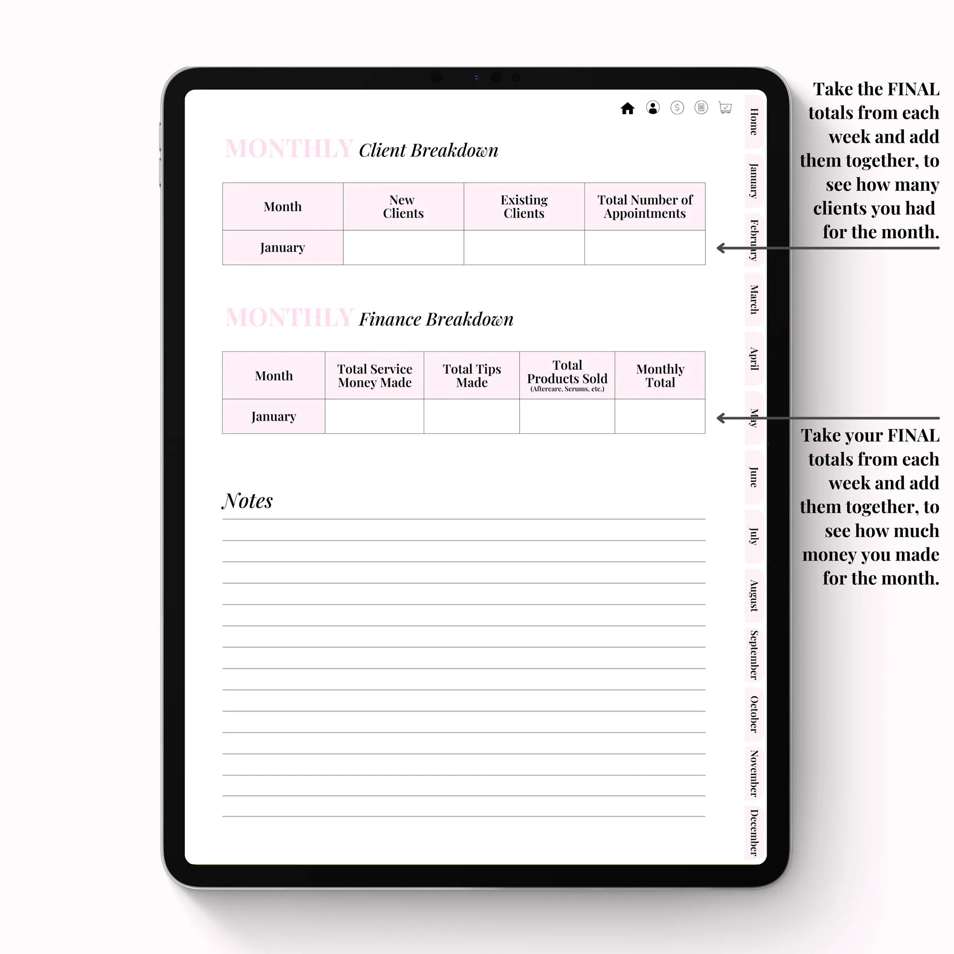Client Appointment & Finance Planner Digital Version