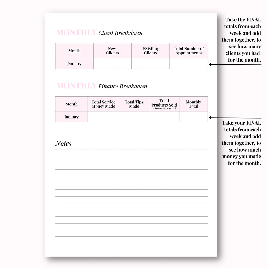 Client Appointment & Finance Planner Hard Copy