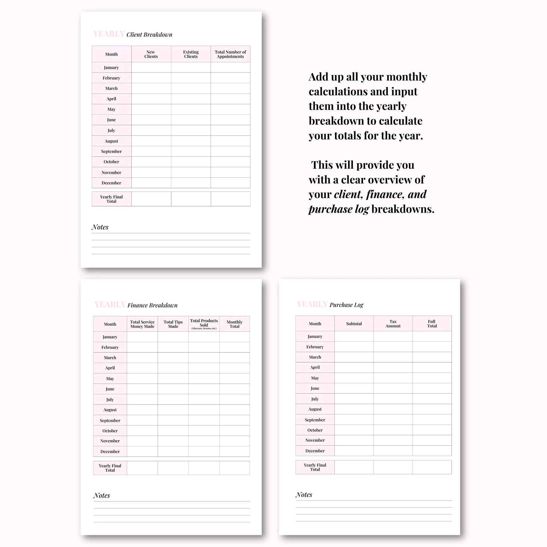 Client Appointment & Finance Planner Hard Copy