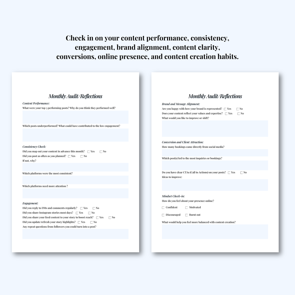 Social Media Planner Hard Copy
