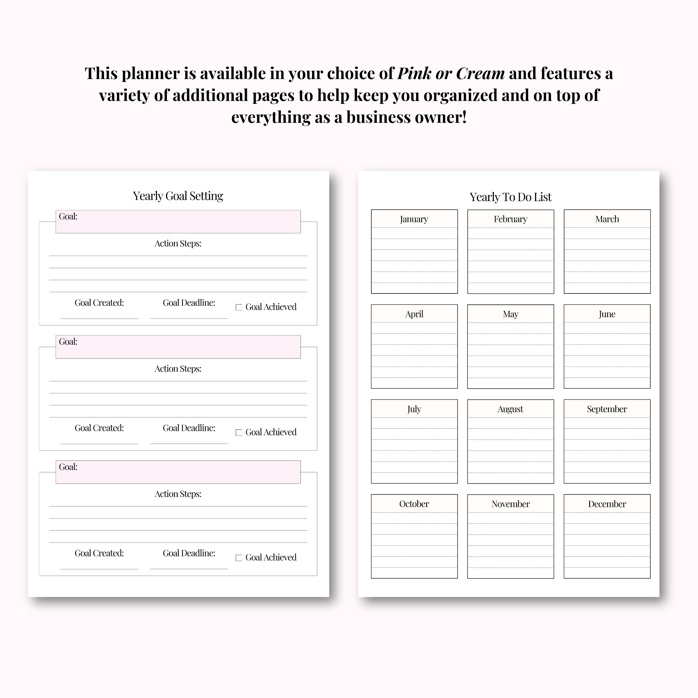 Weekly Planner Hard Copy