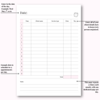Daily Client Appointment Planner Hard Copy