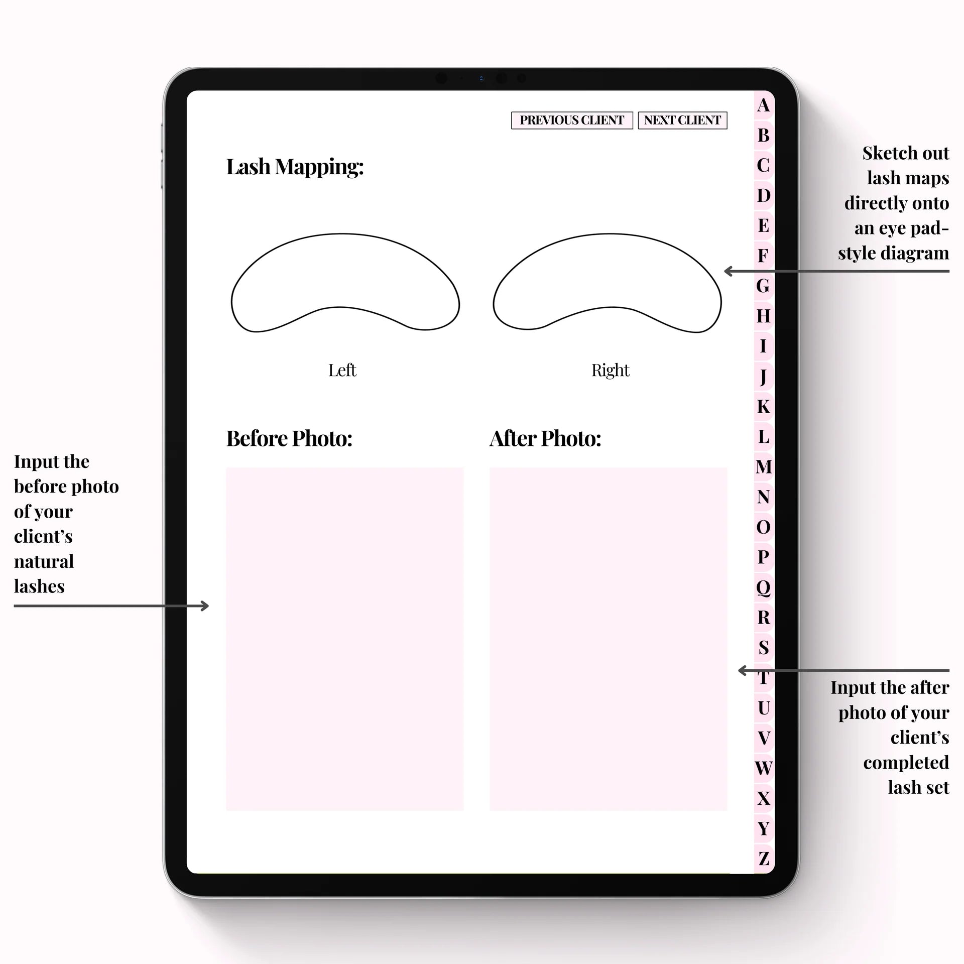 Lash Client Record Book