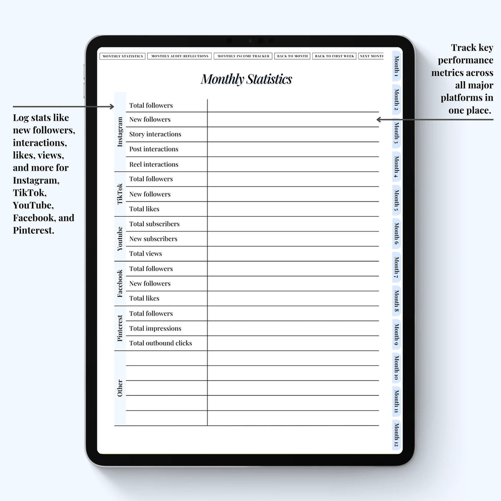Social Media Planner Digital Version